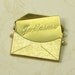 2 Sets Large Raw Bare Naked Brass Textured Message Envelope Je t'aime Love Letter 745TJ
