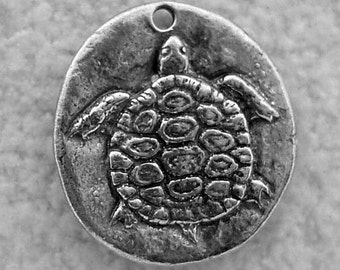 Green Girl Studios Pewter Turtle Pendant