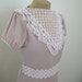 Chiffon Blouse With Lace Bib And Ruffles