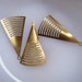 10 pieces of large Vintage brass stamping die cut triangle drop pendant finding charm 38mm long