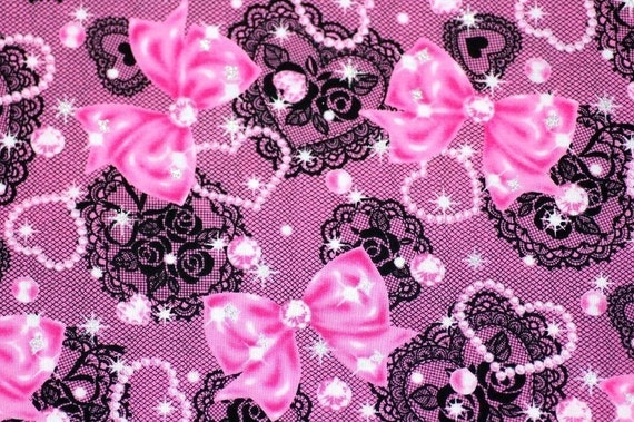 lecien fabric collection Lolita Print Rose bow lace