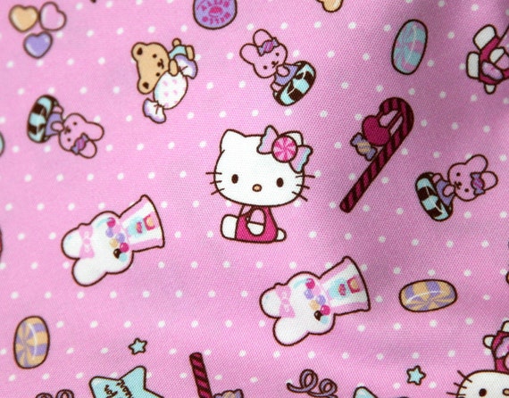 Hello kitty fabric Sanrio Character Print Hello by beautifulwork