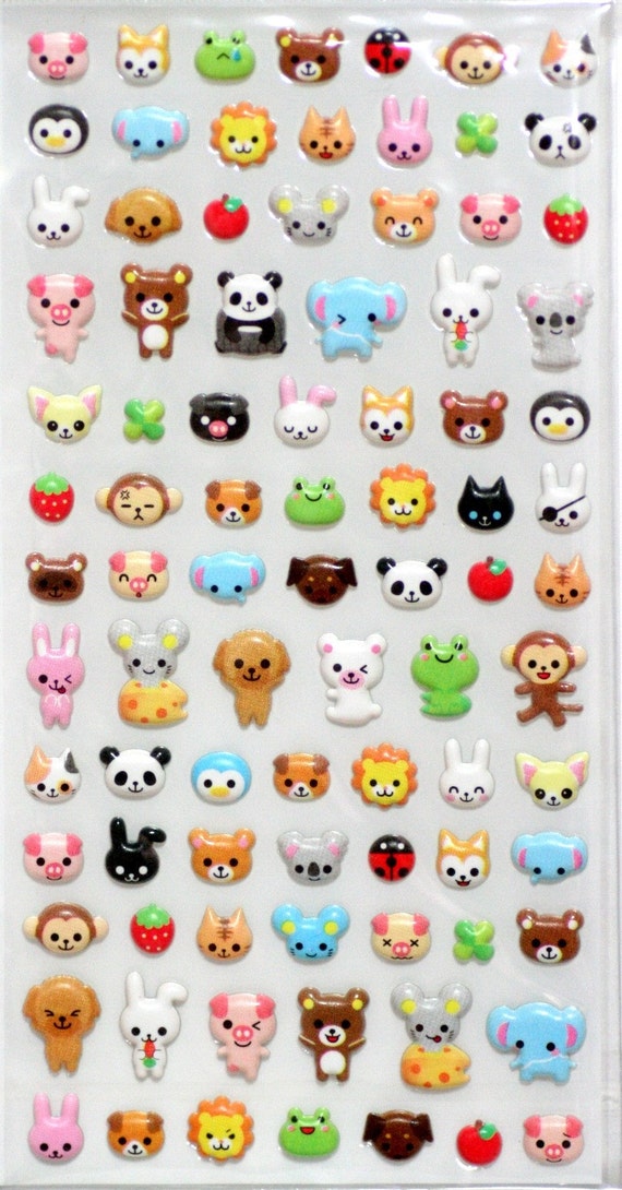 Kawaii puffy Animal Character Japanese Stickers by beautifulwork