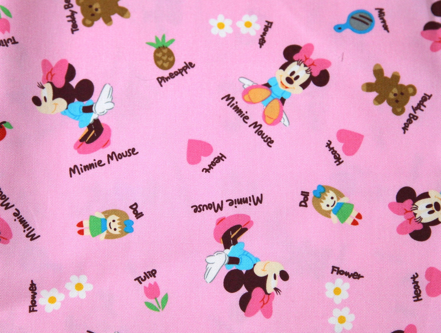 Disney Cartoon Minnie Mouse Print Japanese fabric