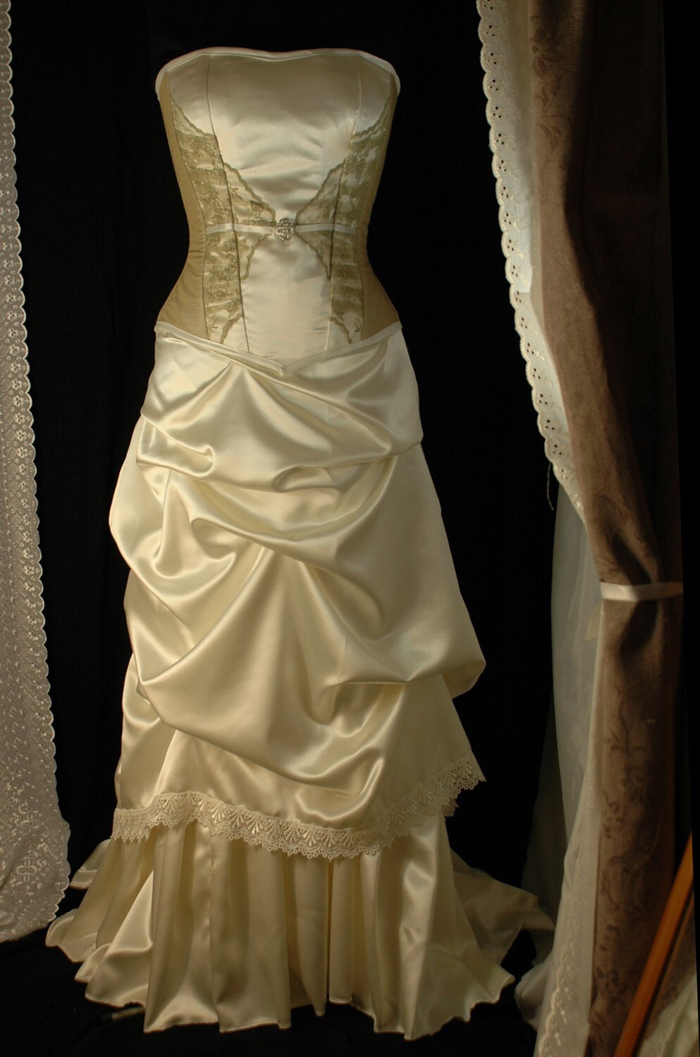 Clementine steel boned corset wedding gown by BoundByObsession