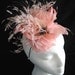 Pale pink sinamay cocktail hat - bridal silk flower fascinator