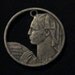 YUGOSLAVIA - cut coin jewelry - 1955 - w/ Farmer Woman
