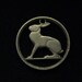 Ireland - cut coin pendant - w/ Rabbit / Hare - 1950