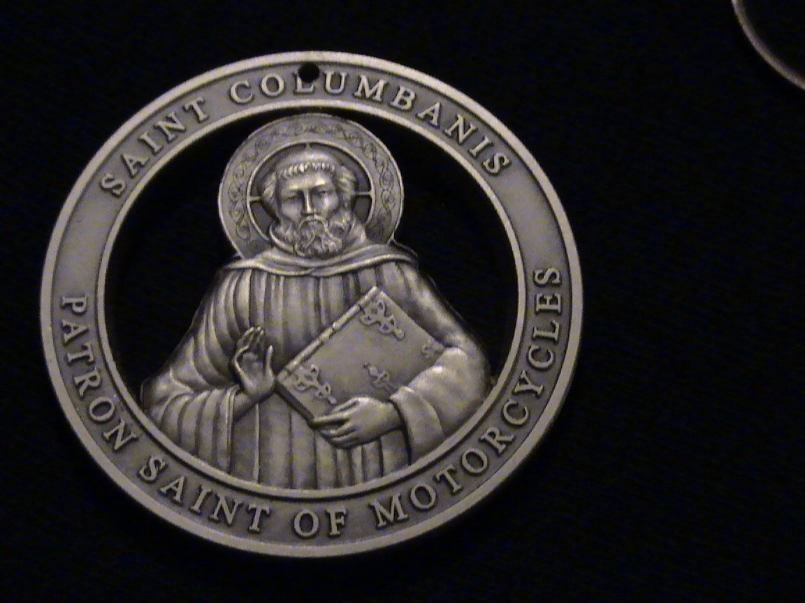 Indian Motorcycle Vintage >> Hand Cut Medallion with Saint Columbanis PATRON SAINT of Indian Motorcycle Vintage >> Hand Cut Medallion with Saint Columbanis PATRON SAINT of