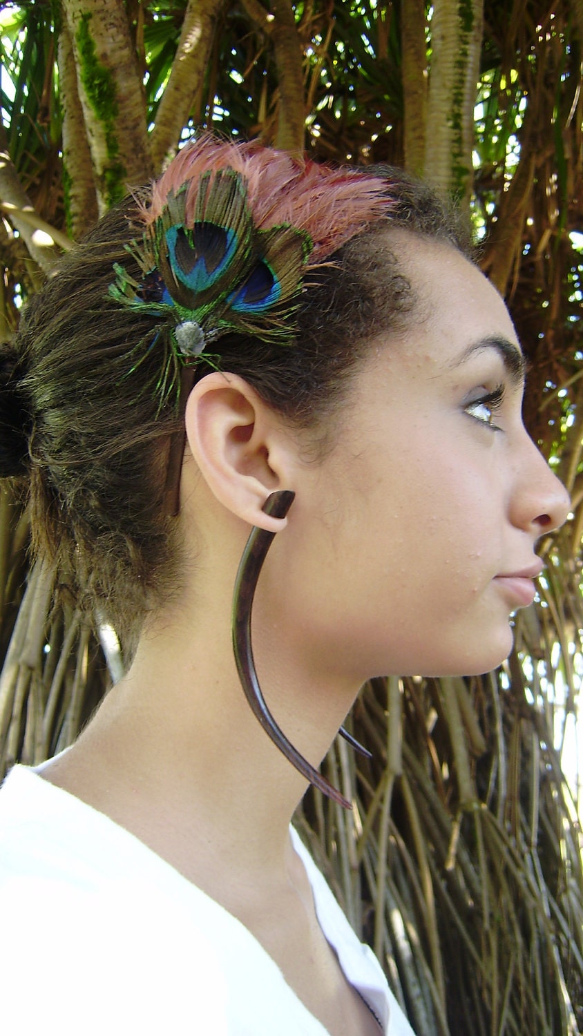 Fake Gauges Earrings Tribal Style Expander Split