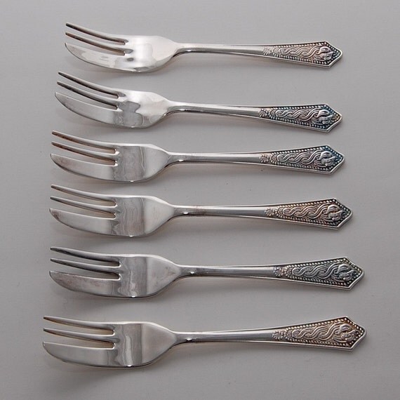 6 pastry forks Celtic Pastry Set Design Silver Newbridge of Forks 6