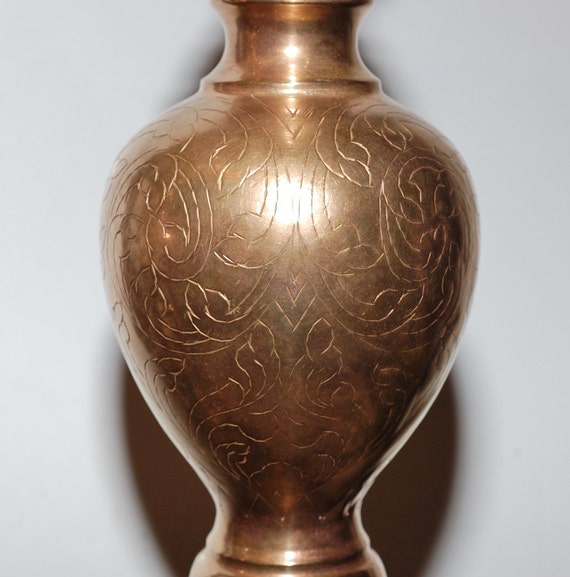 Vintage Moroccan Solid Brass Floor Standing Candle Holders