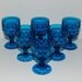 Viking Georgian Pattern Bluenique Water Goblets Glasses, Set of 6