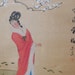 Hollywood Regency Chinoiserie Signed Watercolor on Silk Paintings, Pair