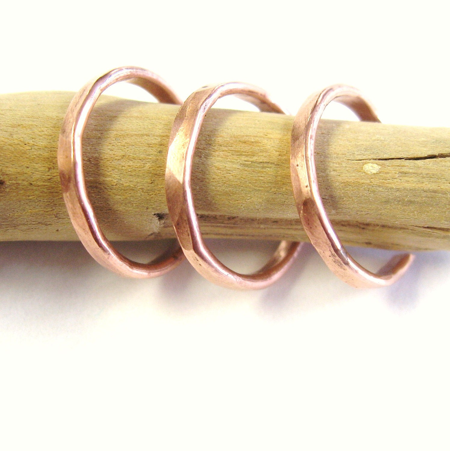 Hammered Copper toerings adjustable toe ring toe ring set