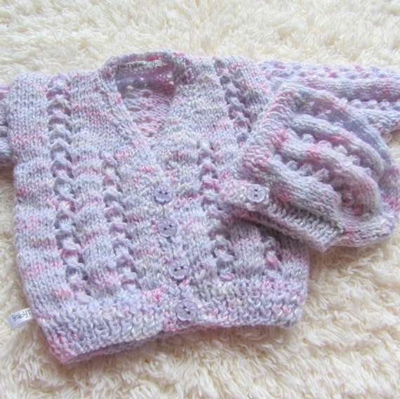 Items similar to Hand Knitted Baby Set on Etsy