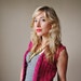 1970s Magenta Crocheted vest, size small