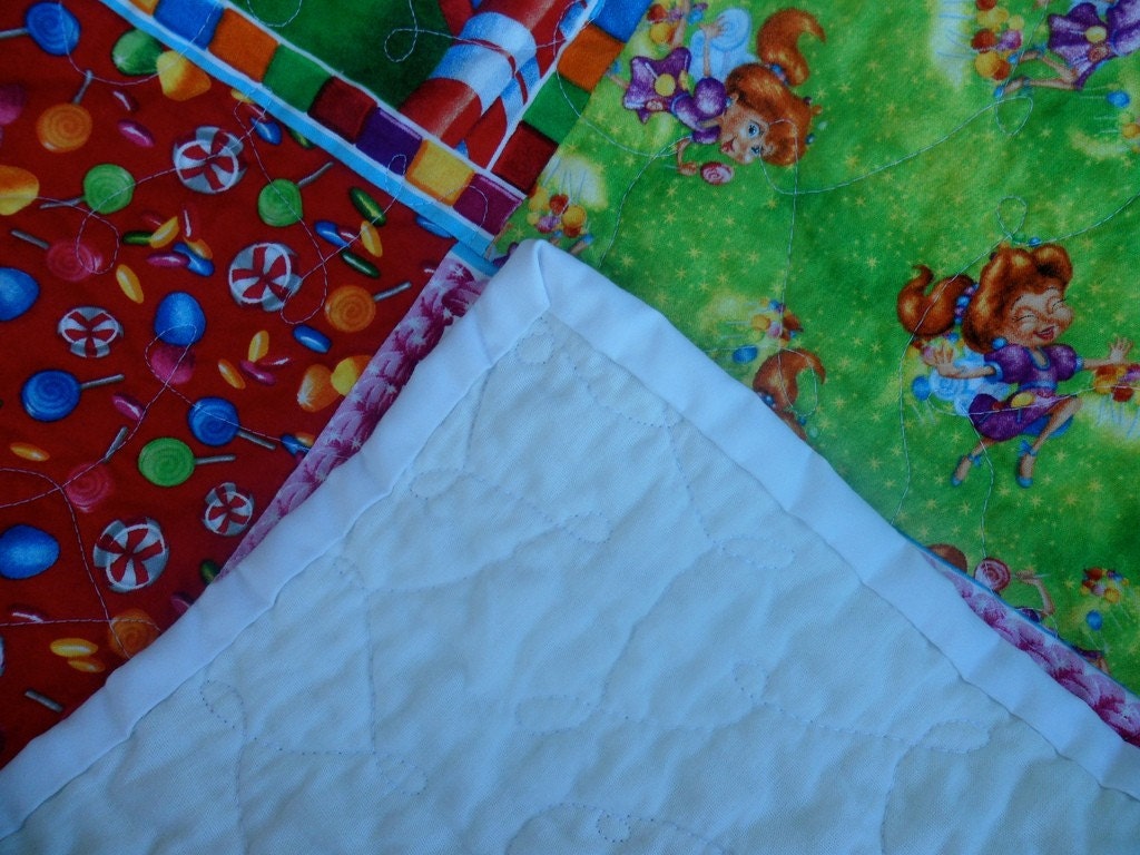 Candyland Lap Quilt Perfect size for a toddler bed or crib