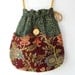 Green Tapestry Pocket Boho Bag Drawstring Bag Bohemian Bag Crossbody Purse