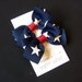 Patriotic Small Classic Style Bow Hair Clips - Set of Two Hair Bows - Red, White and Blue - Perfect for Labor Day