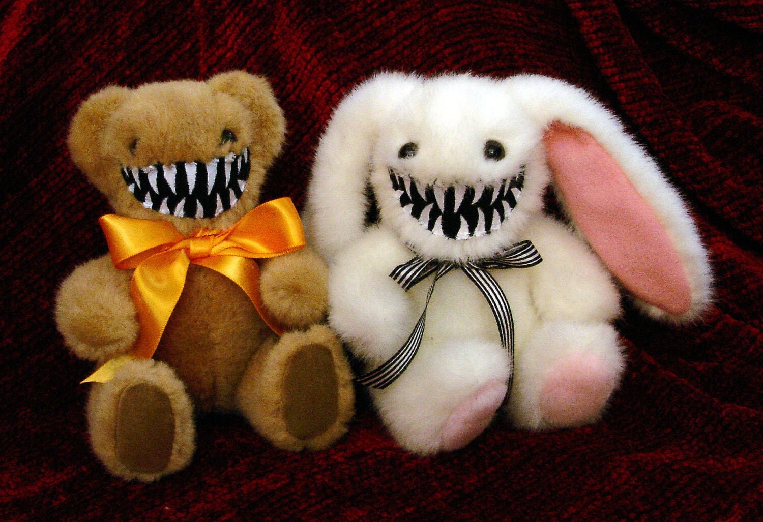 Mini Easter Bunny Rabbit Monster Pinstripes Teeth And Extra   Il Fullxfull.315972232 