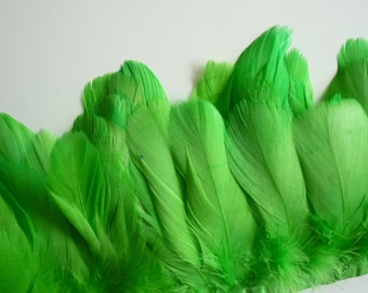 FEATHER FRINGE Fine Quality Goose Feather, Lime Green / 787