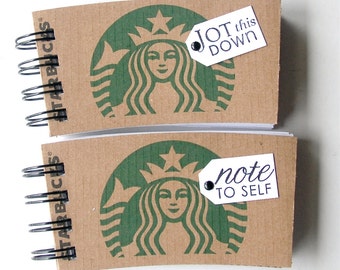 STARBUCKS NOTEBOOK made out of Coffee Sleeves-set of 2