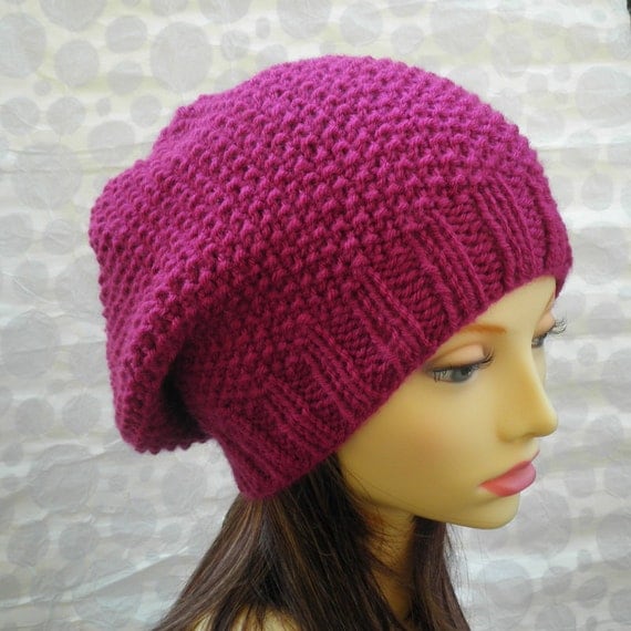 KNITTING PATTERN /ROXANNE Womans Slouchy Hat in Textured