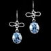 Light sapphire short and simple Swarovski crystal earrings