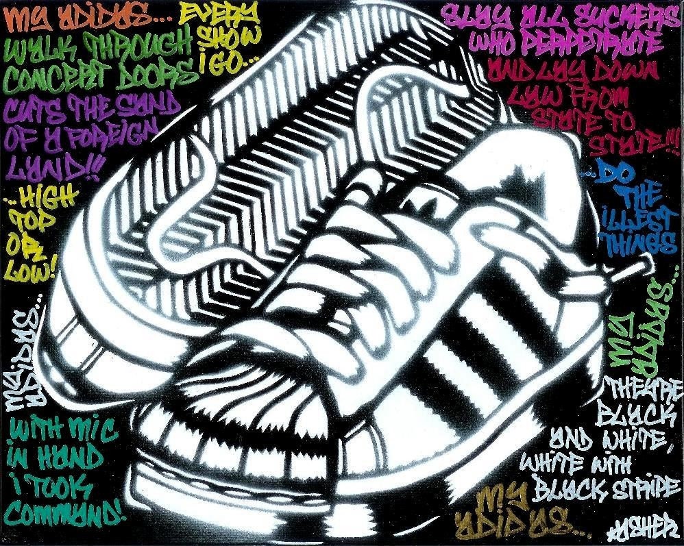 My ADIDAS Airbrush Stencil Graffiti Art