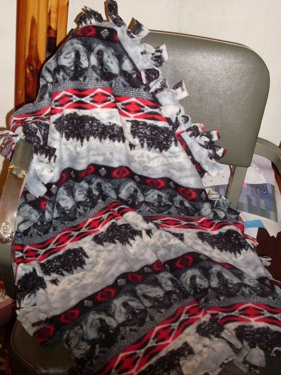 Native American Wolf print Baby Blanket