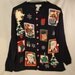 handcrafted XMAS SANTA and Rudolph Jacket applique embroidered panels Festive size 2 X black