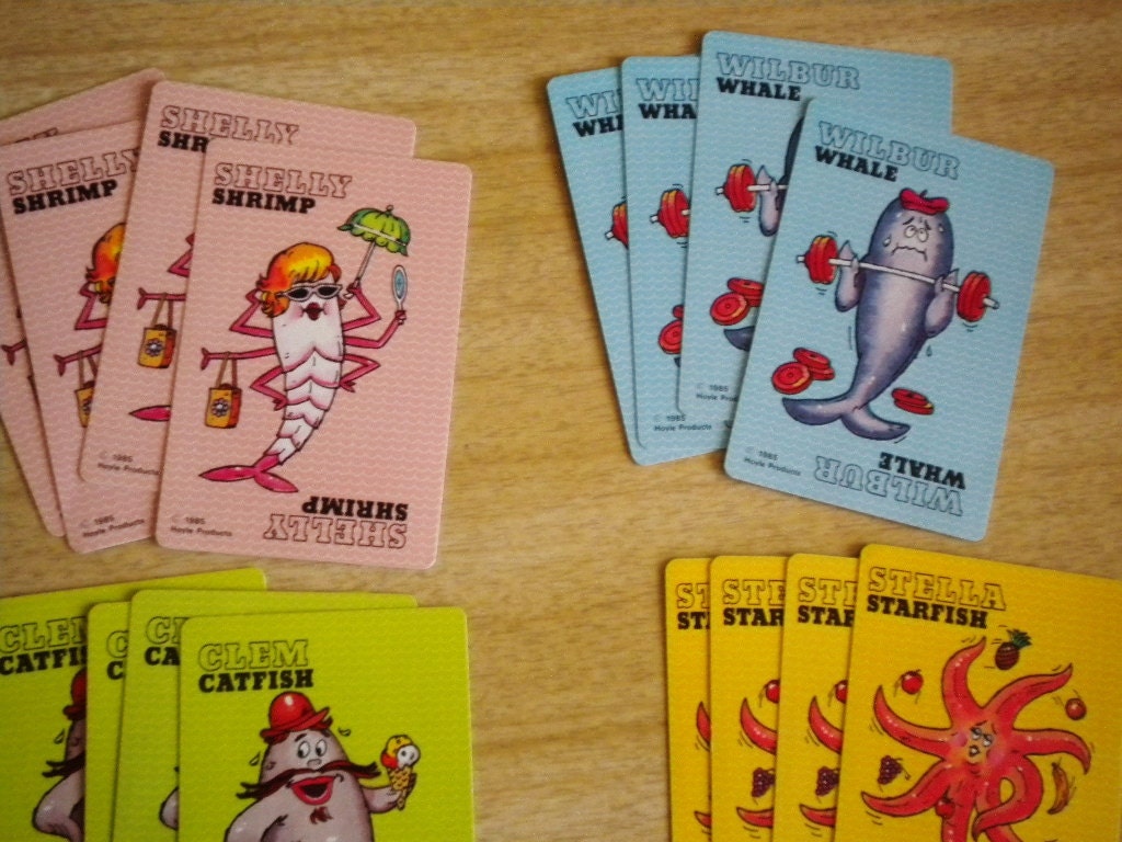 Vintage 1985 Deck of Go Fish/FIsh Playing Cards NO BOX