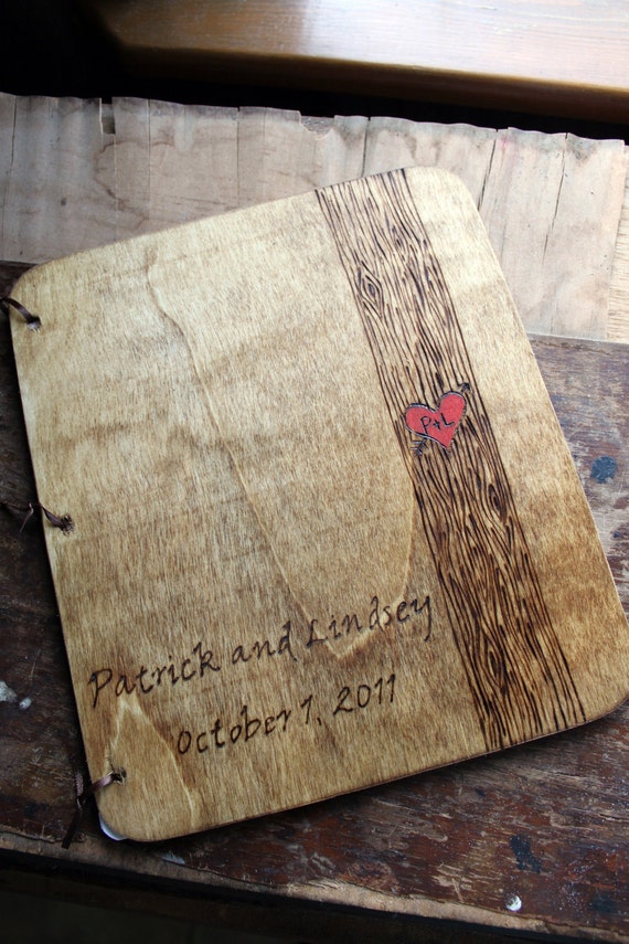 Custom Wedding Guest Book - Tree Trunk by LazyLightningArt