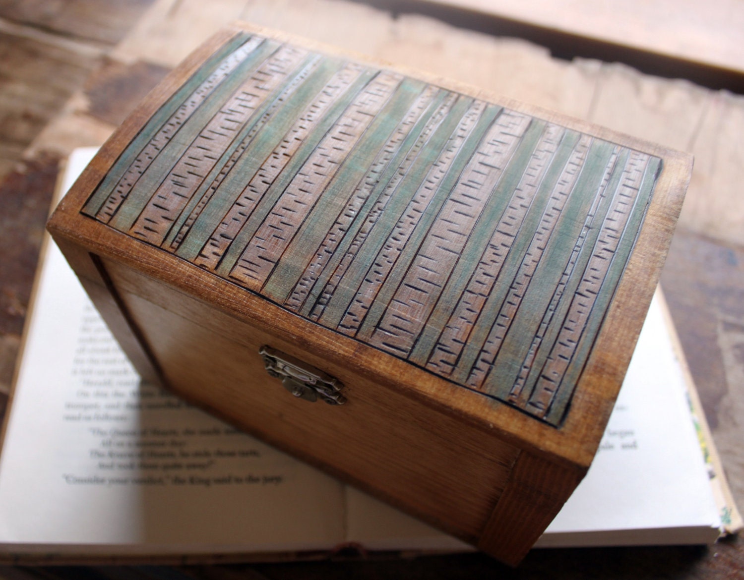 Birch Forest Woodburned Box