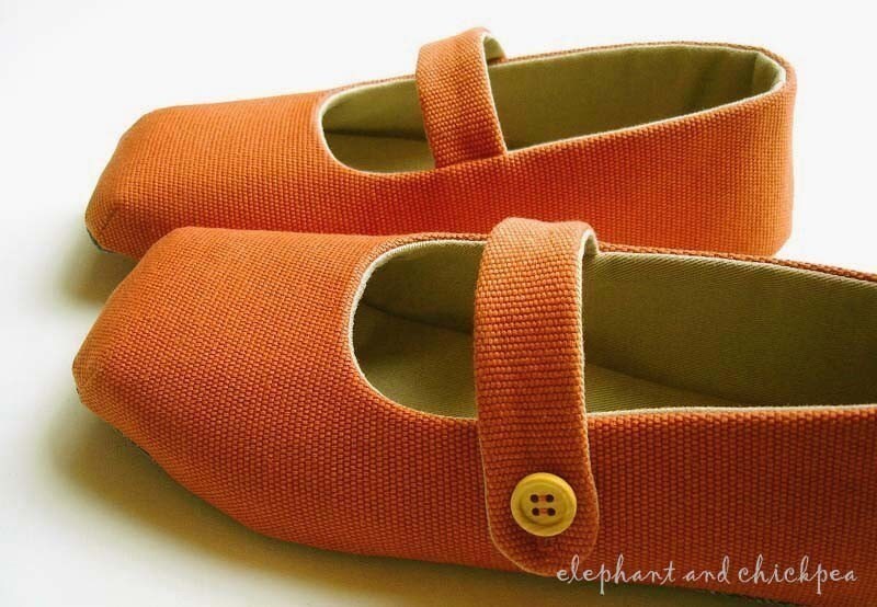 Orange Mary Jane House Shoes