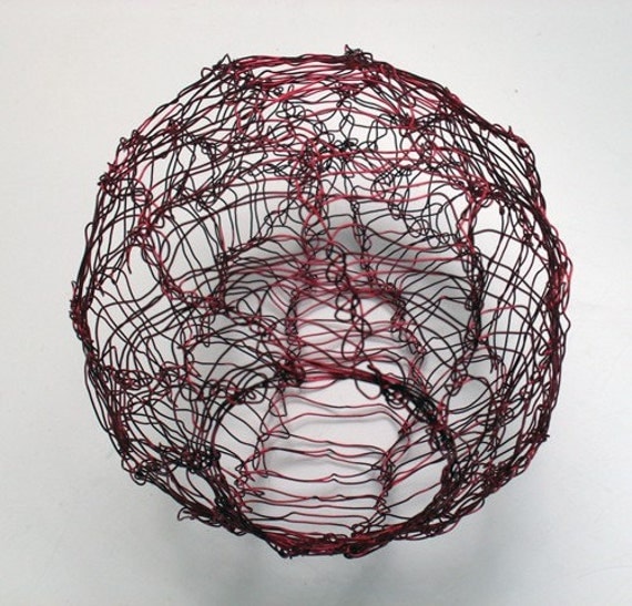 Items similar to Wire Vessel Knitted Recycled Electrical Wire