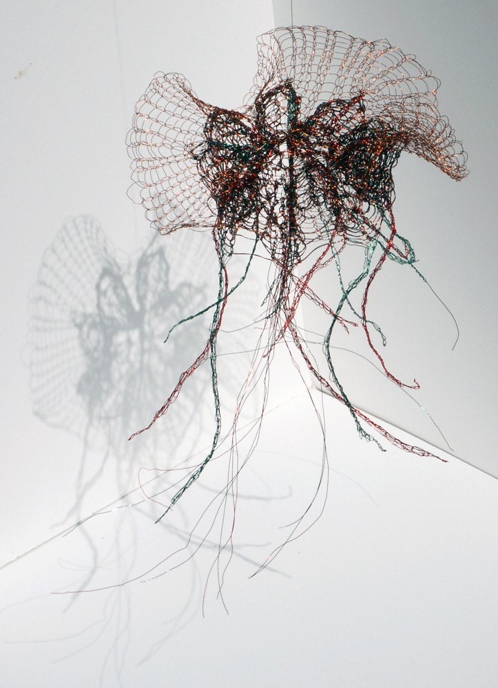 Small Jellyfish wire sculpture by JohnBinetFauvel on Etsy