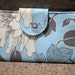 dancing pinstripes gray light blue bifold wallet