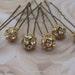 Gold Rhinestone Wedding Veil Hair Pins 10mm set 6