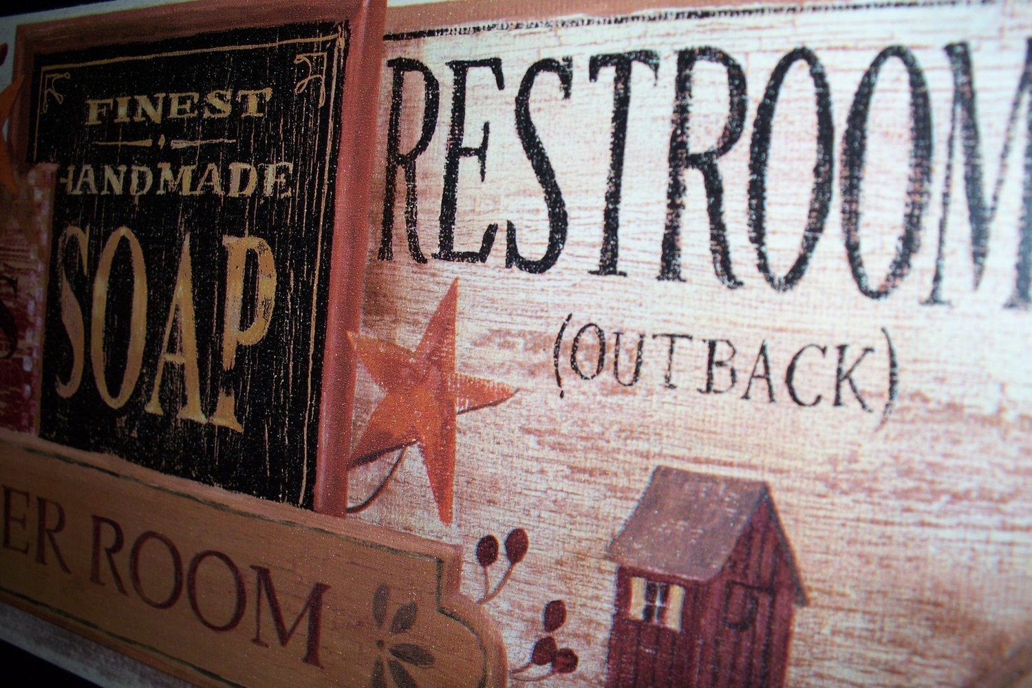 Primitive Bathroom Wall Decor Plaque by ozarkmtnhomestead on Etsy