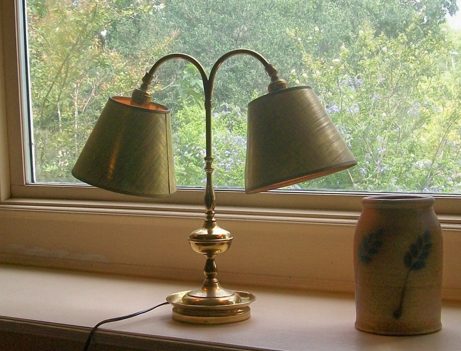 Vintage 1940s 1950s Brass Partners Desk Lamp