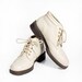 VTG 90's Cream Leather Ankle Boots size 8 Lace Up Hiking Granny Boots
