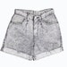 RESERVED // VTG 80's Grey Acid Wash Jean Short (Small / Medium) High Waisted Retro Cuffed Shorts