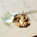 Frog Necklace Green Amethyst Silver Brass Spring Pendant