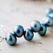 June Birthstone Freshwater Pearl Necklace Teal Blue Pendant