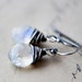 Moonstone Earrings Oxidized Sterling Silver Glowing Lunar Light White Dainty Jewelry under 50 Fertility Fashion