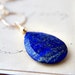 SALE Lapis Lazuli Necklace Gemstone Jewelry Cobalt Blue Pendant