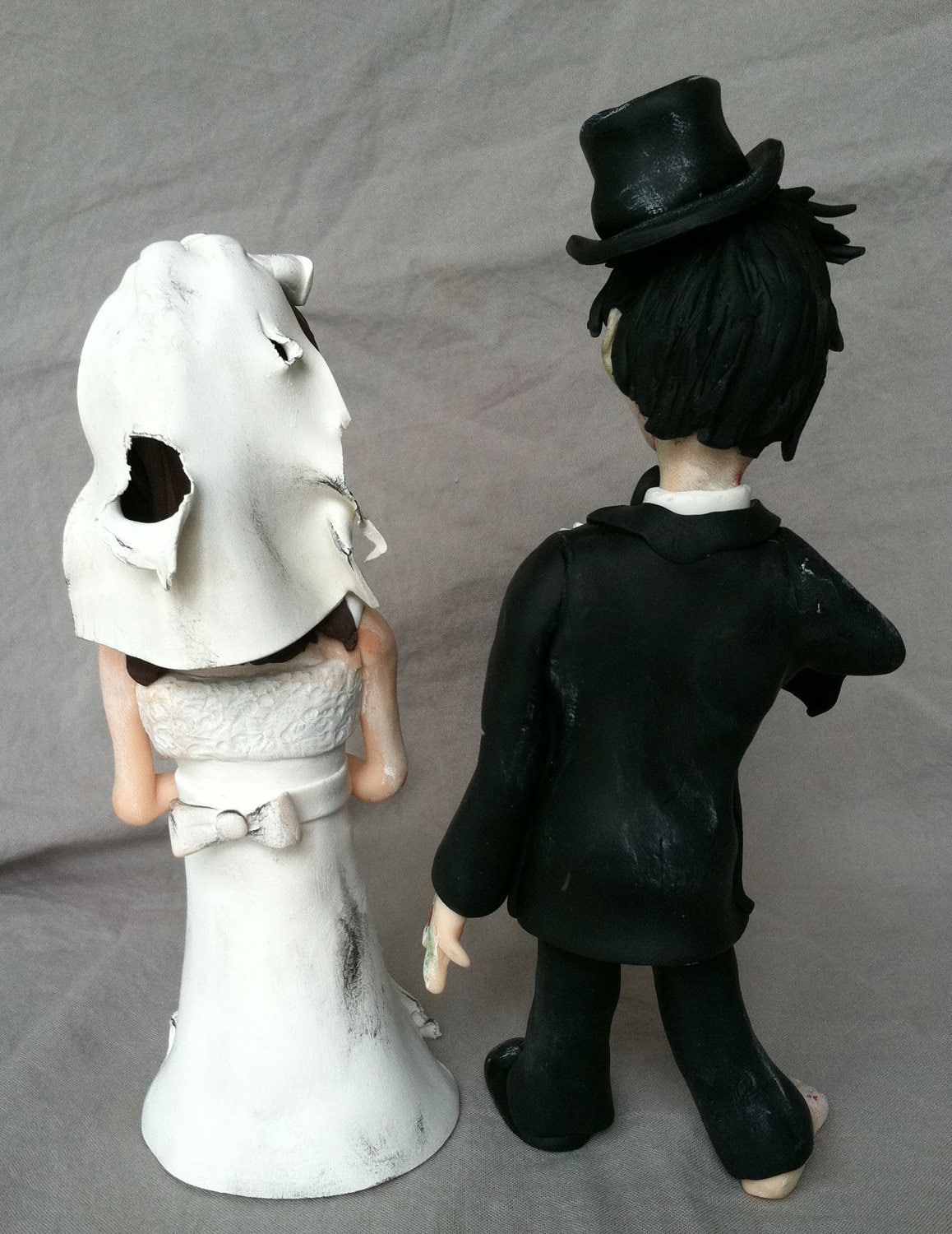 GOTH ZOMBIE Wedding Cake Topper Bride & Groom HALLOWEEN Gothic