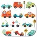 Riley Blake, Peak Hour Collection by Kellie Wulfsohn, Large Cars Designer Cloth in White, 1 yard DC2836